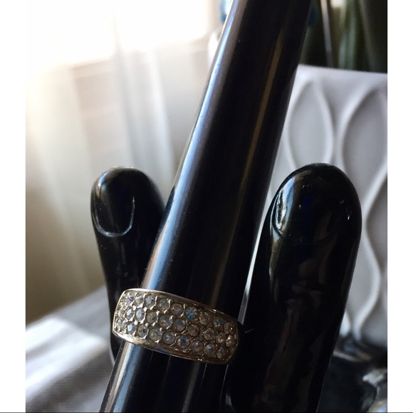 EXPRESS Inset Pavé Rhinestone Sterling Silver Ring - Picture 5 of 5